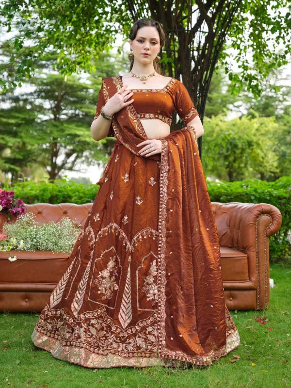 premium orange Wholesale lehenga choli suppliers in Kolkata